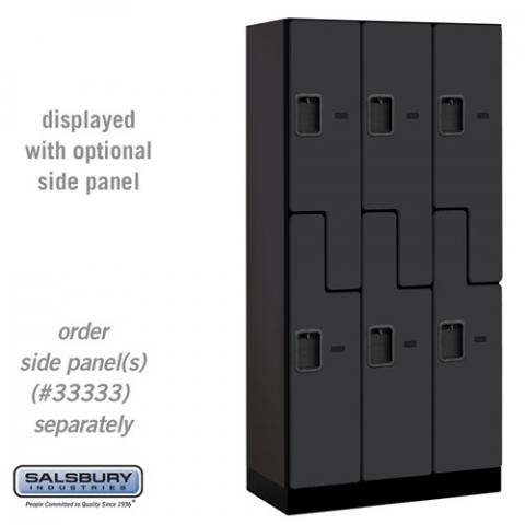 Designer Wood Locker - Double Tier "S" Style - 3 Wide - 6 Feet High - 18 Inches Deep