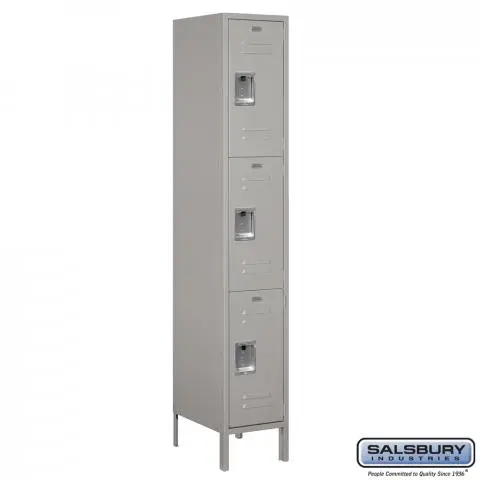 Extra Wide Standard Metal Locker - Triple Tier - 1 Wide - 6 Feet High - 18 Inches Deep