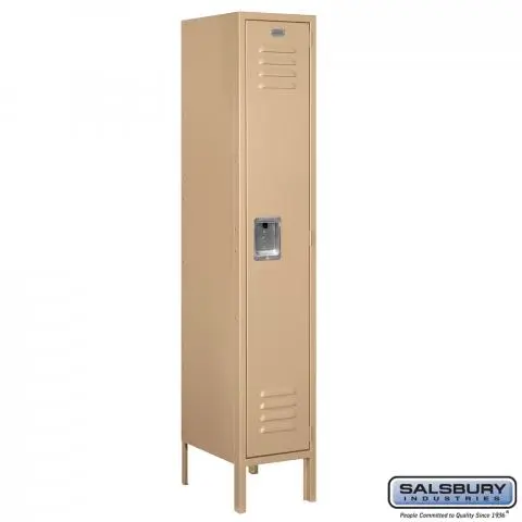 Standard Metal Locker - Single Tier - 1 Wide - 5 Feet High - 15 Inches Deep  - Choose Color