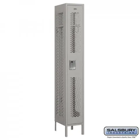 Vented Metal Locker - Single Tier - 1 Wide - 6 Feet High - 15 Inches Deep