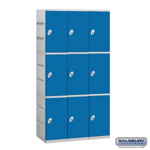 Plastic Locker - Triple Tier - 3 Wide - 73 Inches High - 18 Inches Deep