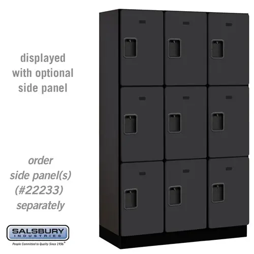 Extra Wide Designer Wood Locker - Triple Tier - 3 Wide - 6 Feet High - 18 Inches Deep
