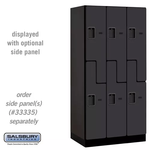 Designer Wood Locker - Double Tier S Style - 3 Wide - 6 Feet High - 21 Inches Deep