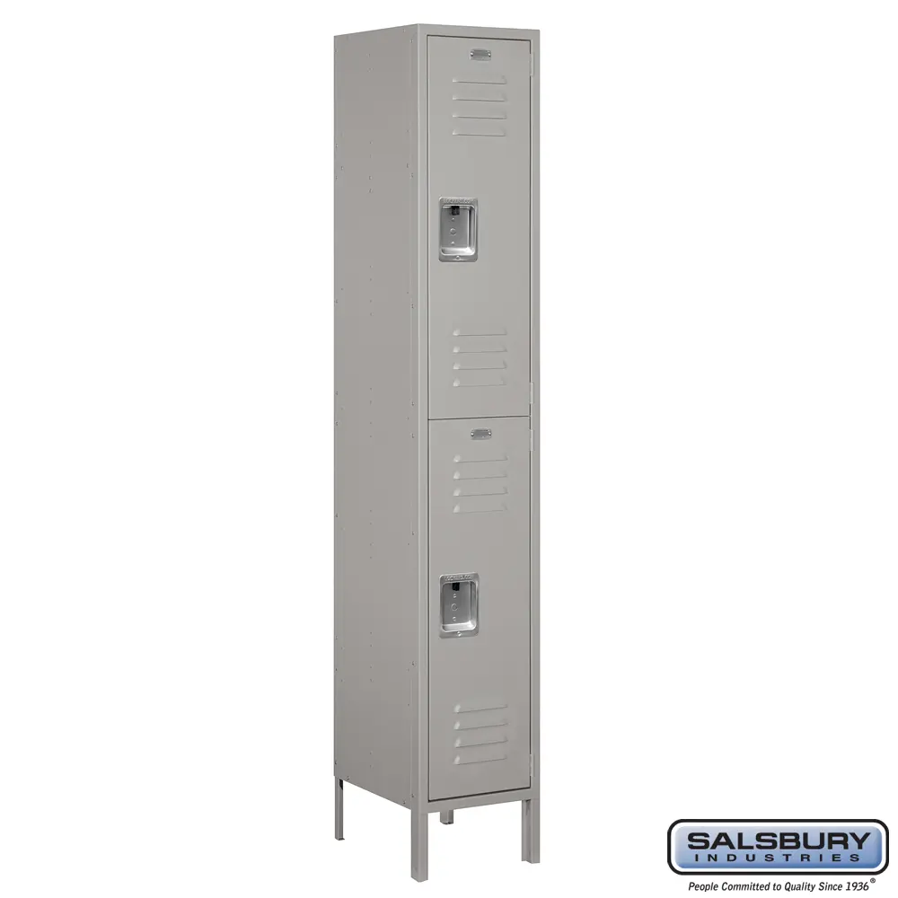 Extra Wide Standard Metal Locker - Double Tier - 1 Wide - 6 Feet High - 15 Inches Deep