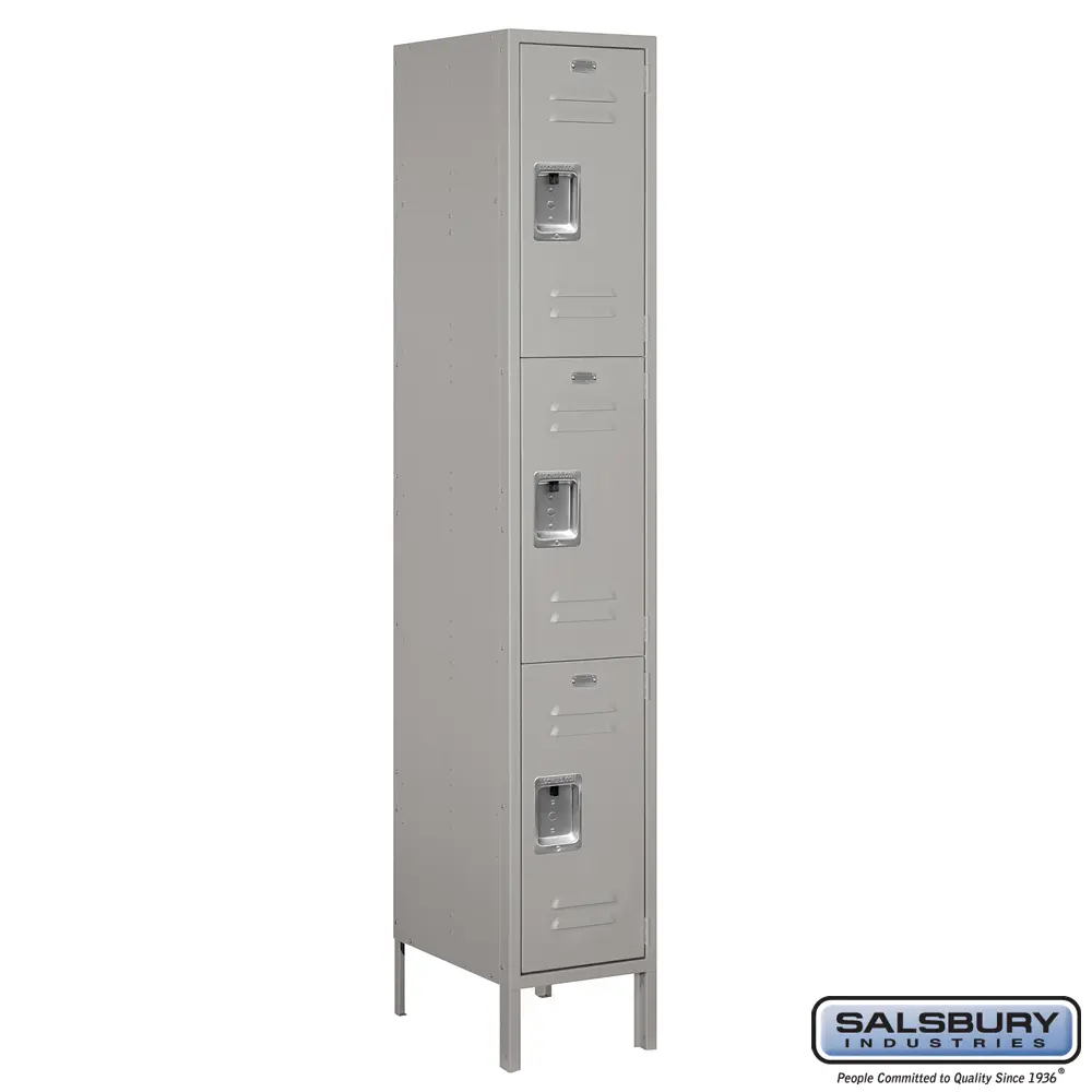 Extra Wide Standard Metal Locker - Triple Tier - 1 Wide - 6 Feet High - 18 Inches Deep
