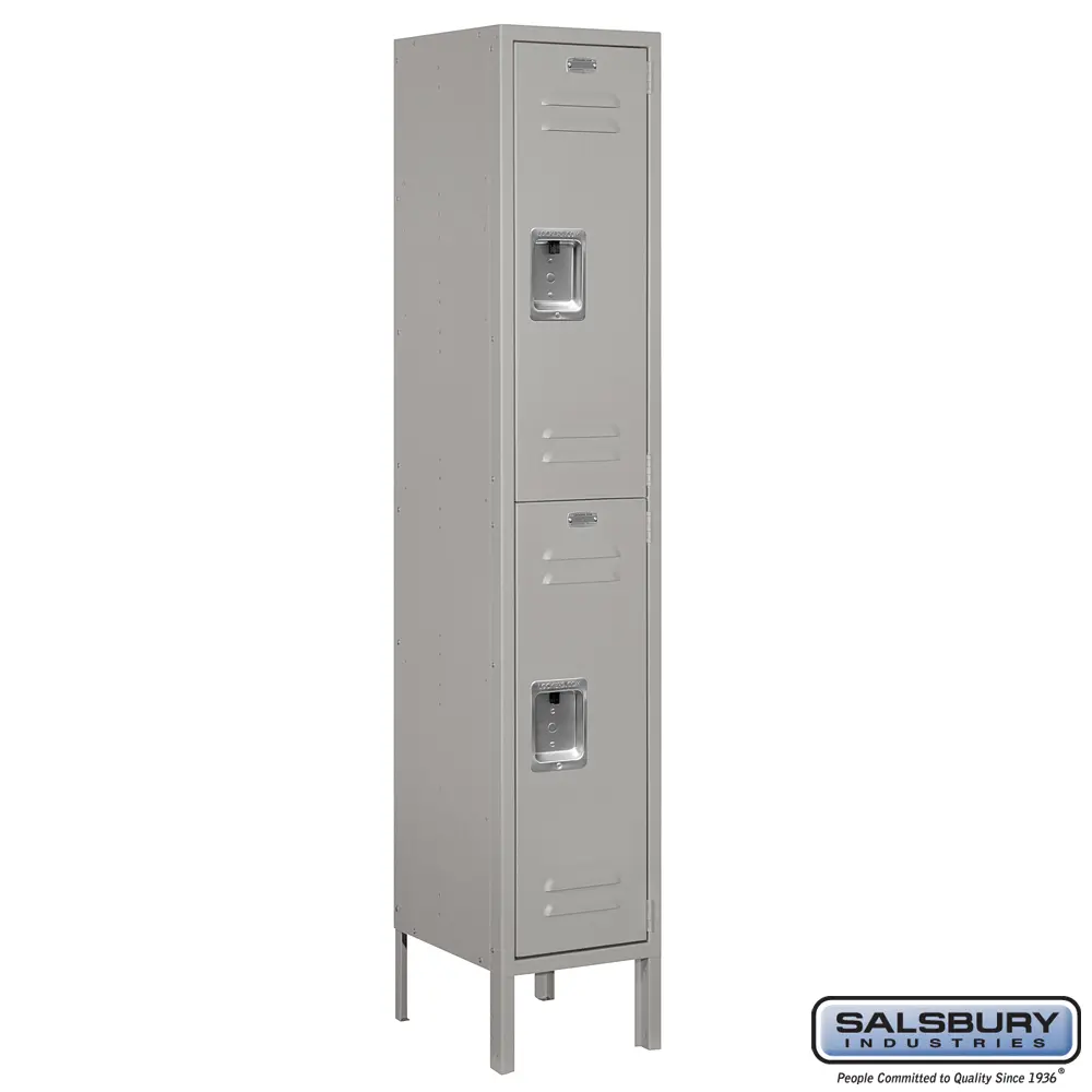 Standard Metal Locker - Double Tier - 1 Wide - 5 Feet High - 12 Inches Deep