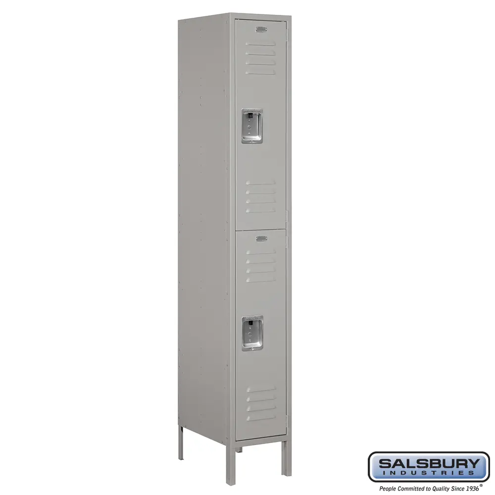 Standard Metal Locker - Double Tier - 1 Wide - 6 Feet High - 18 Inches Deep