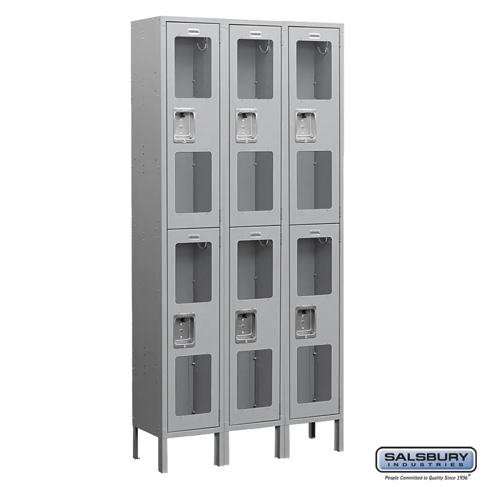 See-Through Metal Locker - Double Tier - 3 Wide - 6 Feet High - 12 ...