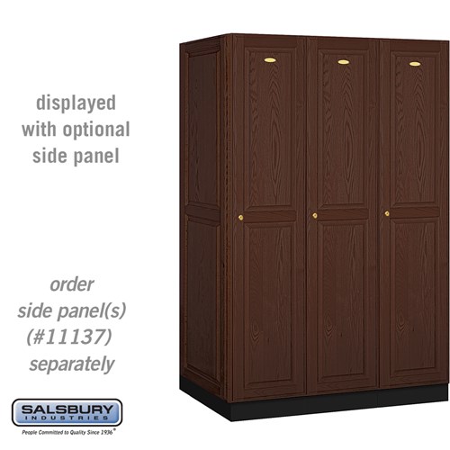 16" Wide Single Tier Solid Oak Executive Wood Locker - 3 Wide - 6 Feet High - 24 Inches Deep
