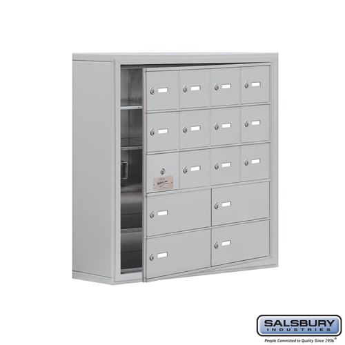 Cell Phone Storage Locker - with Front Access Panel - 5 Door High Unit (8 Inch Deep Compartments) - 12 A Doors (11 usable) and 4 B Doors - Surface Mounted - Master Keyed Locks