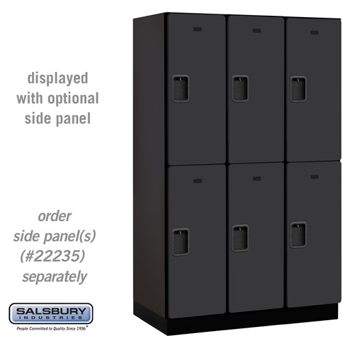 Extra Wide Designer Wood Locker - Double Tier - 3 Wide - 6 Feet High - 21 Inches Deep