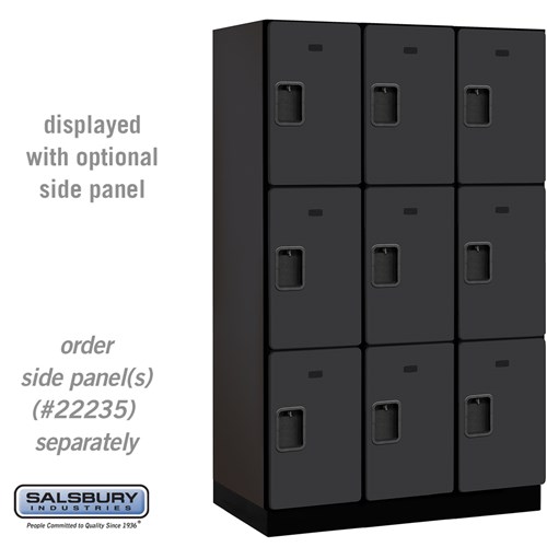 Extra Wide Designer Wood Locker - Triple Tier - 3 Wide - 6 Feet High - 21 Inches Deep