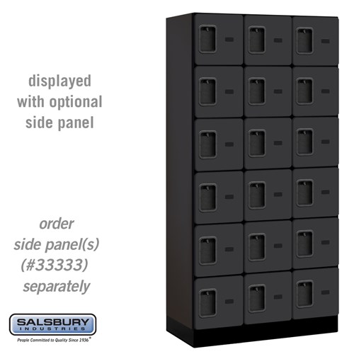 Designer Wood Locker - Six Tier Box Style - 3 Wide - 6 Feet High - 18 Inches Deep
