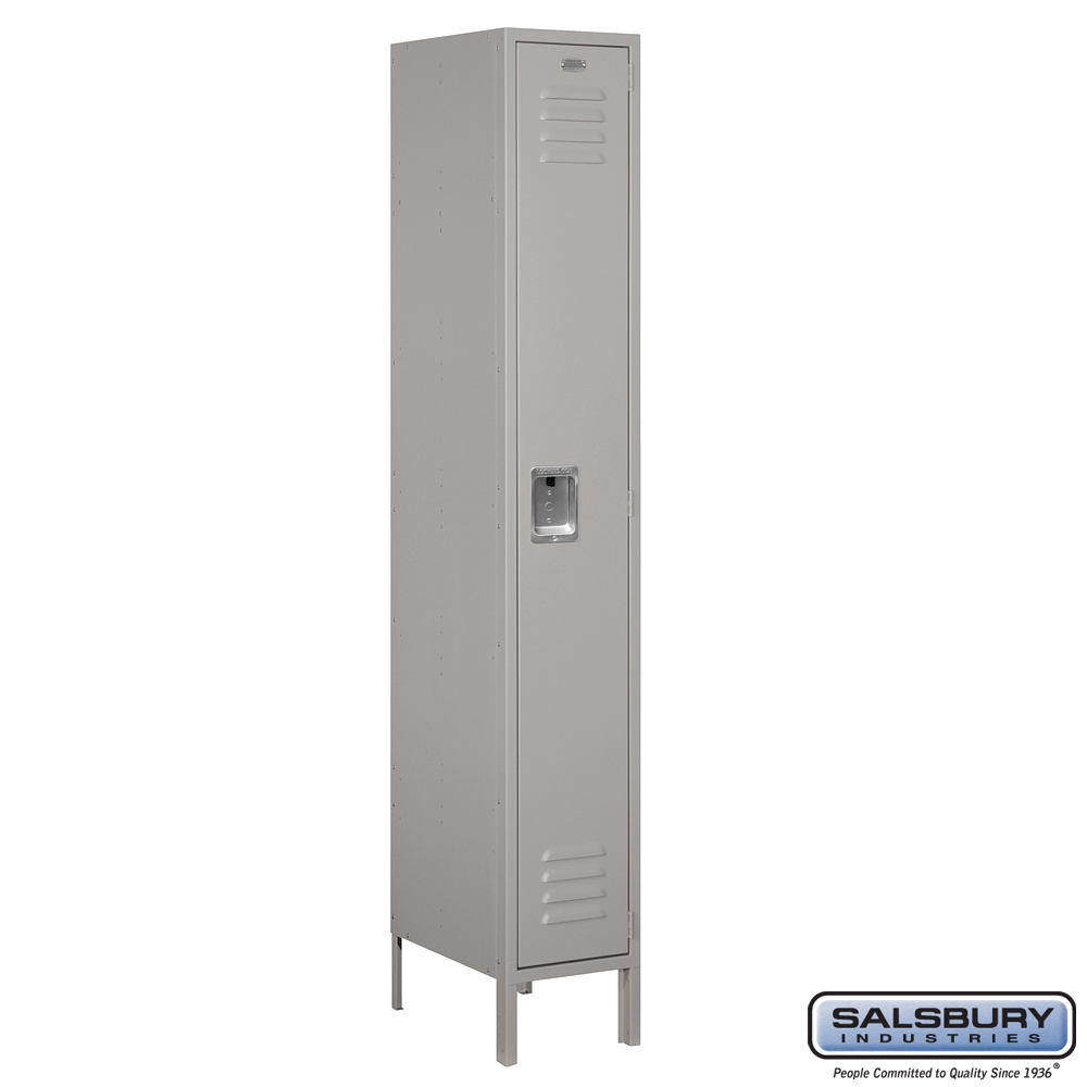 Standard Metal Locker - Single Tier - 1 Wide - 6 Feet High - 18 Inches Deep - Choose Color