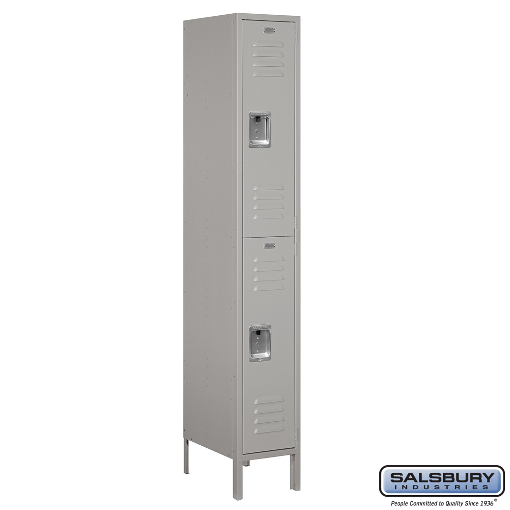 Standard Metal Locker - Double Tier - 1 Wide - 6 Feet High - 18 Inches Deep - Choose Color