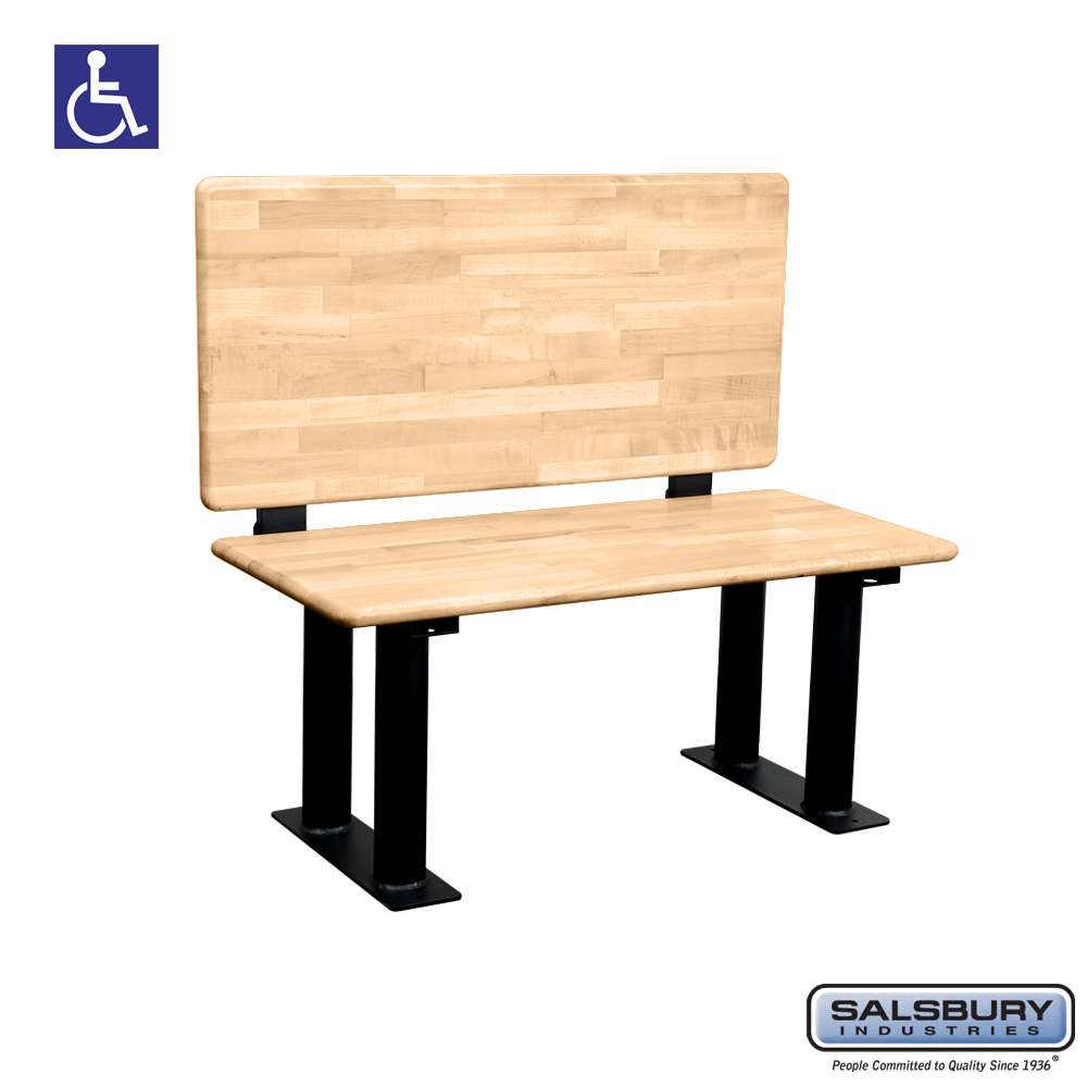 Salsbury Wood ADA Locker Bench with back support- 42 Inches Wide