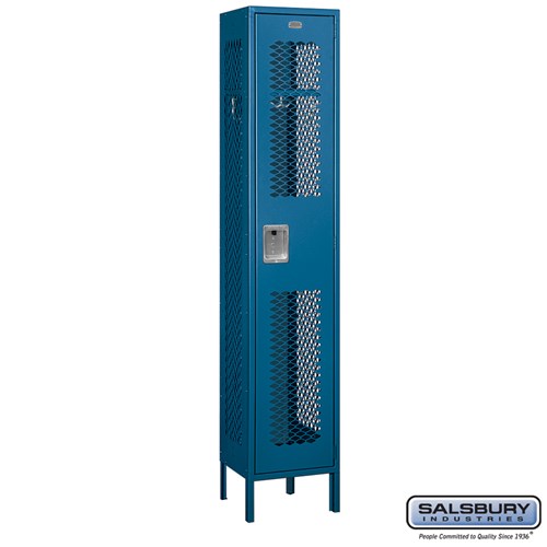 Extra Wide Vented Metal Locker - Single Tier - 1 Wide - 6 Feet High - 15 Inches Deep
