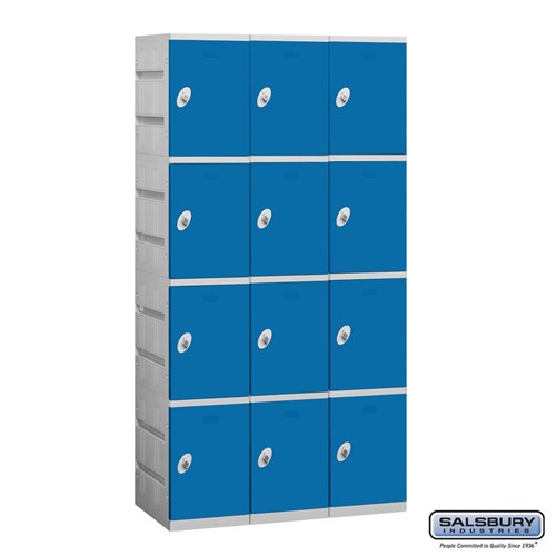 Plastic Locker - Four Tier - 3 Wide - 73 Inches High - 18 Inches Deep