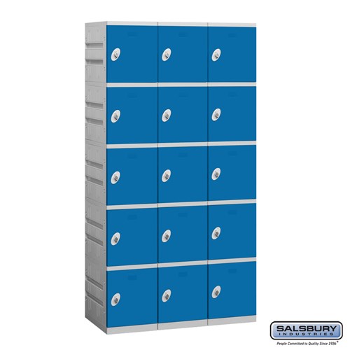 Plastic Locker - Five Tier - 3 Wide - 73 Inches High - 18 Inches Deep