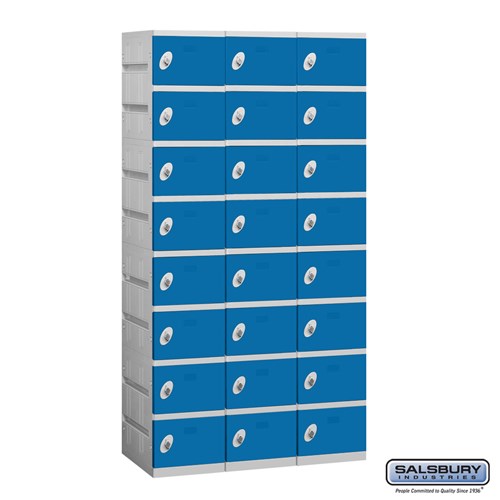 Plastic Locker - Eight Tier - 3 Wide - 73 Inches High - 18 Inches Deep