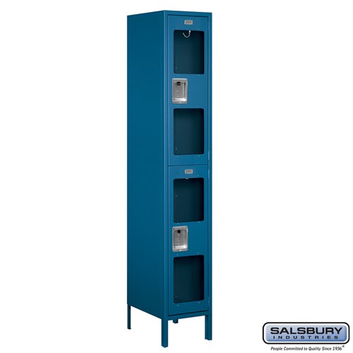 15" Wide Double Tier See-Through Metal Locker - 1 Wide - 6 Feet High - 18 Inches Deep