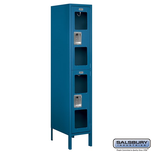 12" Wide Double Tier See-Through Metal Locker - 1 Wide - 5 Feet High - 18 Inches Deep