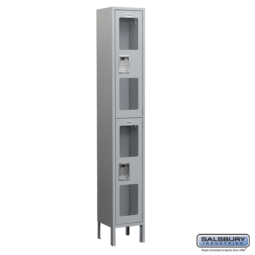 See-Through Metal Locker - Double Tier - 1 Wide - 6 Feet High - 12 Inches Deep - Choose Color
