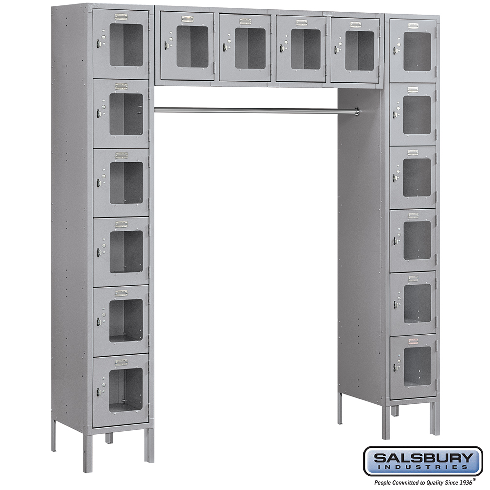 See-Through Metal Locker - Six Tier Box Style Bridge - 16 Box - 18 Inches Deep - Choose Color